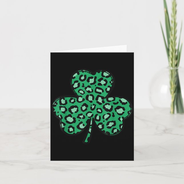 Carte Funny Leopard Print Shamrock St. Patrick's Day Gif (Devant)