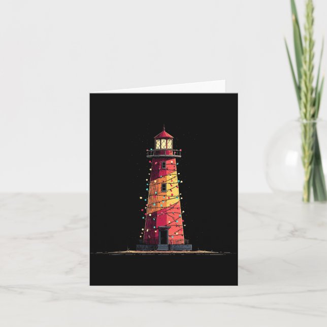 Carte Funny Lighthouse Christmas Graphics Lights Lover  (Devant)