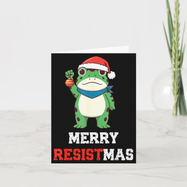 Carte Funny Litical Frog Christmas Merry Resistmas 2025  (Devant)