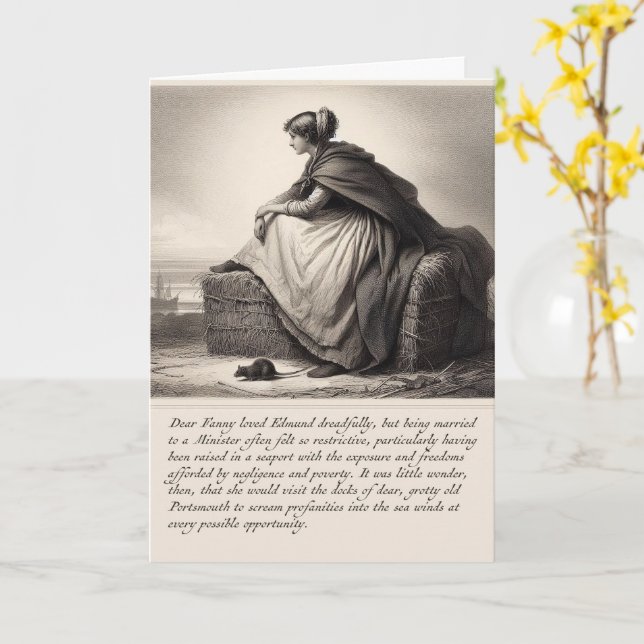 Carte Funny Mansfield Park Jane Austen Card (Fleur jaune)