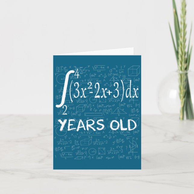 Carte Funny Math Geek 50 Years Old 50th Birthday Integra (Devant)