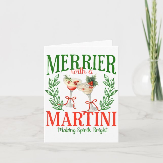 Carte Funny Merrier With A Martini Bachelorette Merry Ch (Devant)