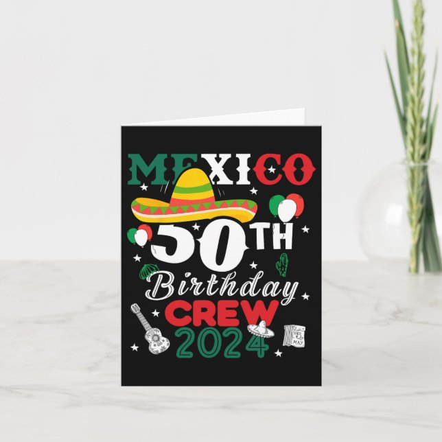Carte Funny Mexique 50e Anniversaire Crew 50 Année Cinco (Devant)