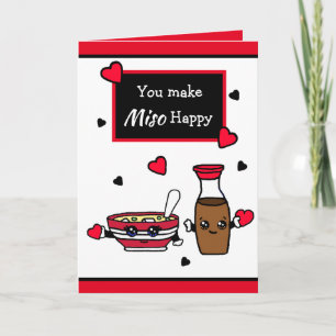 Carte Funny Miso et Sauce de soja Pun Saint Valentin