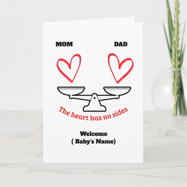 Carte Funny Mom vs Dad Balance Greeting Card - Personali (Devant)