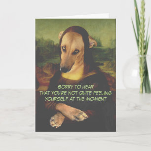 Carte Funny Mona Lisa Chien Se Bien