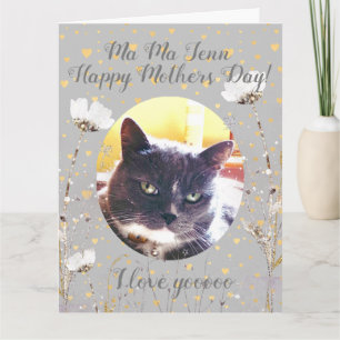 Carte Funny Mothers Day Surprise Personnalisé de chat