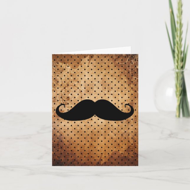 Carte Funny Moustache noire (Devant)