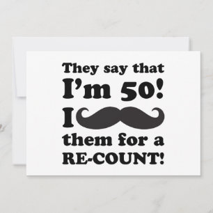 Carte Funny Mustache 50e anniversaire
