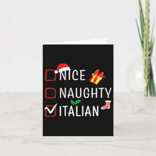 Carte Funny Naughty Nice Italien Noël Famille Pajama