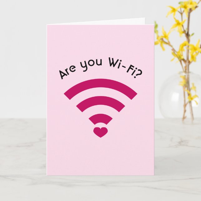 Carte Funny Nerdy Wi-Fi Valentines (Fleur jaune)