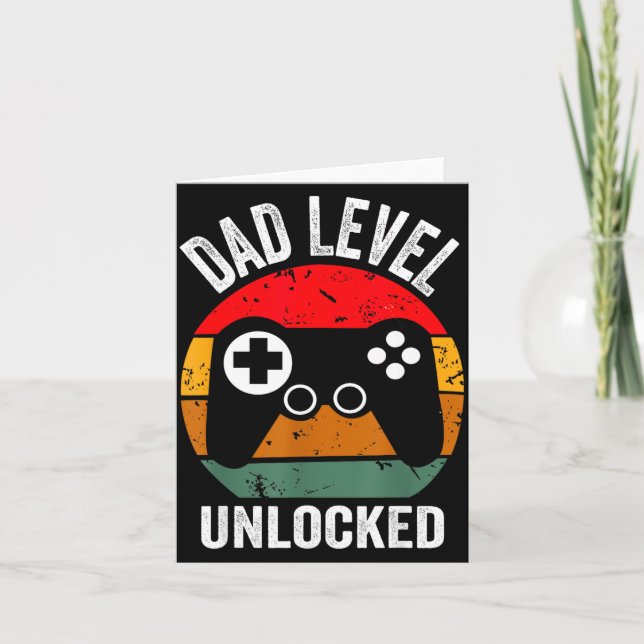 Carte Funny New Dad Shirt Dad Level Unlocked Tee Shirt G (Devant)