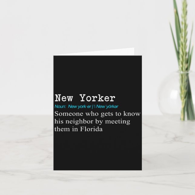 Carte Funny New Yorker Dictionary Definition Gif  (Devant)