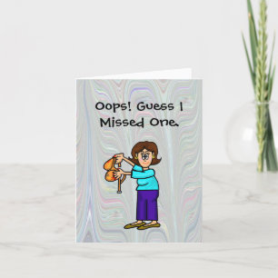 Carte Funny No Bra Day Hippie 1960's Card