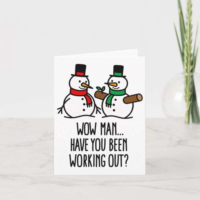 Carte Funny Noël Drôle Salle De Sport Entraînement Sno (Devant)