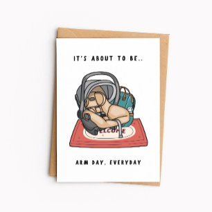 Carte Funny Nouveau Bébé - C'est Sur Le Point D'être Le