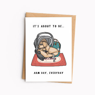 Carte Funny Nouveau Bébé - C'est Sur Le Point D'être Le 
