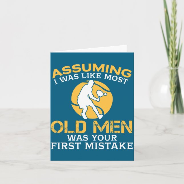 Carte Funny Old Men Who Loves Tennis  (Devant)