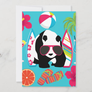 Carte Funny Panda Bear Beach Bum Cool Lunettes de soleil