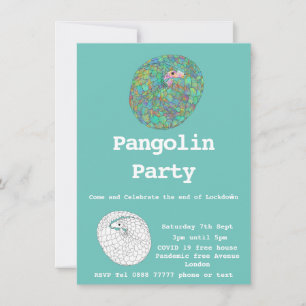 Carte Funny Pangolin verrouillé gratuit Covid19 humour P