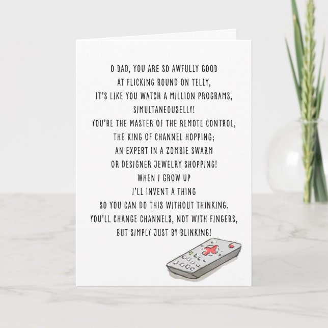Carte Funny Papa TV Sports Van Valentine Card (Devant)