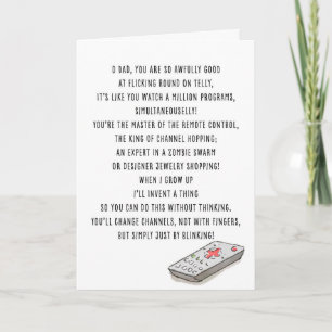Carte Funny Papa TV Sports Van Valentine Card