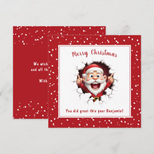 Carte Funny Père Noël à travers Noël rouge