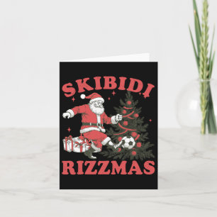 Carte Funny Père Noël Soccer Skibidi Rizzmas Arbre de No