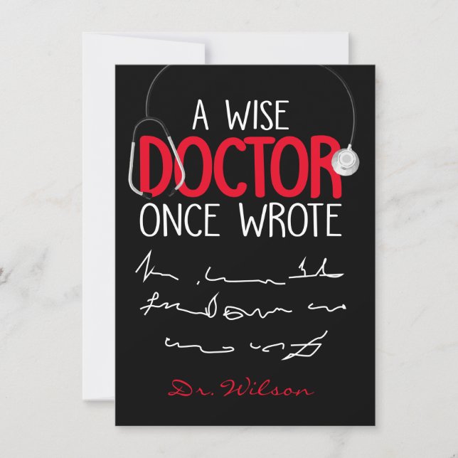 Carte Funny Personalized Doctor drôle docteur disant (Devant)