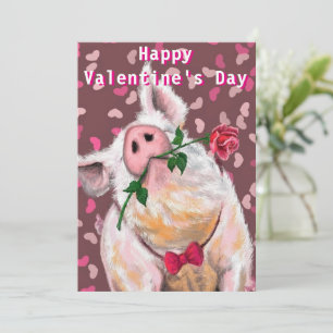 Carte Funny Pig Valentine's Day Card