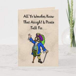 Carte Funny Pirate Boty Call Card