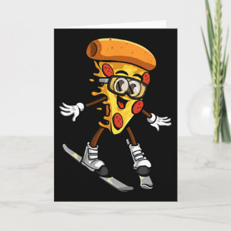 Carte Funny Pizza Ski Cheesy Pie Foodie Skiing Instructo