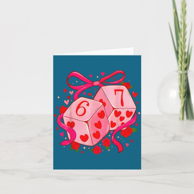 Carte Funny Preppy 67 Valentine Six Seven Dice 6 7 Men W (Devant)