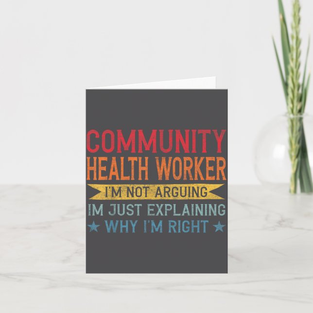 Carte Funny Profession Quote Community Health Worker  (Devant)