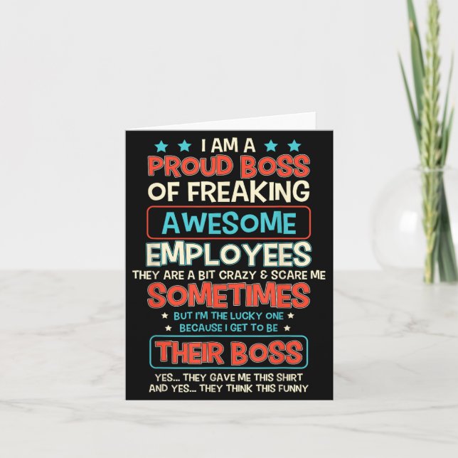 Carte Funny Proud Boss Employee Appreciation Office Men  (Devant)