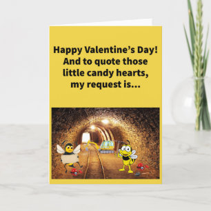 Carte Funny Pun Bee Heureuse Sainte-Valentin de la mine