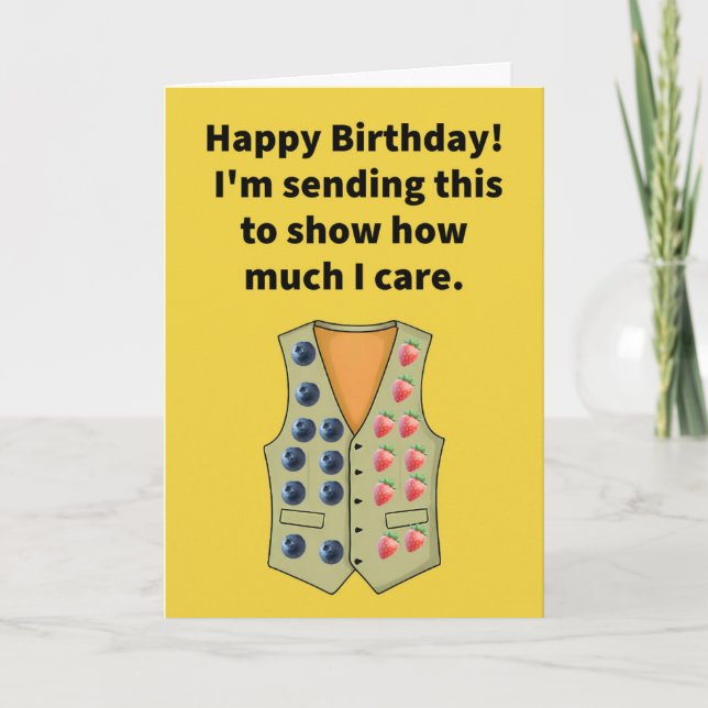 Carte Funny Pun Berry Vest Joyeux anniversaire (Devant)