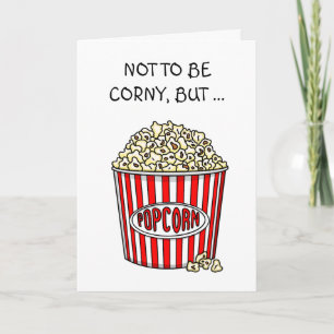 Carte Funny Pun Popcorn   Flirty Couple