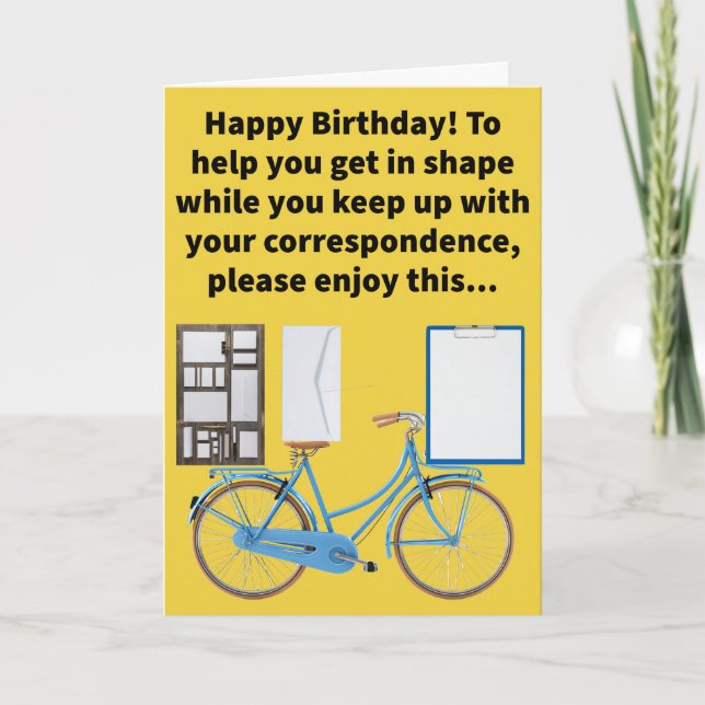 Carte Funny Pun Stationery Vélo Joyeux Anniversaire (Devant)