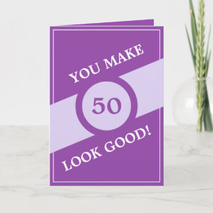 Carte Funny Purple Personnalisé Frère 50e anniversaire