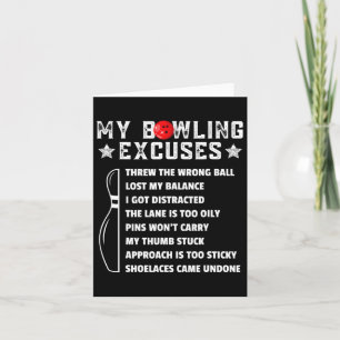 Carte Funny Retro Bowling Excuses Pour Ligue Night Bowle