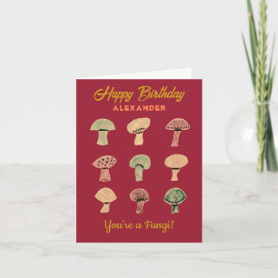Carte Funny Retro Champignons Pun Cute Fungi Anniversair
