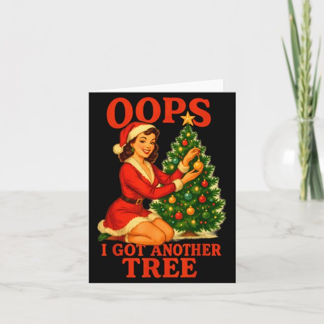 Carte Funny Retro Christmas Oops I Got Another Tree  (Devant)