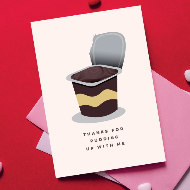 Carte Funny Retro Pudding Valentine's Day Greeting Card (Créateur téléchargé)