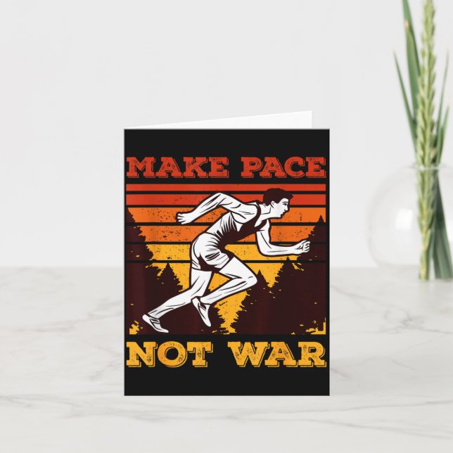 Carte Funny Retro Runner Running Quote Gift - Make Pace  (Devant)