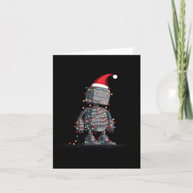 Carte Funny Robot Christmas Graphics Lights Lover Long S (Devant)