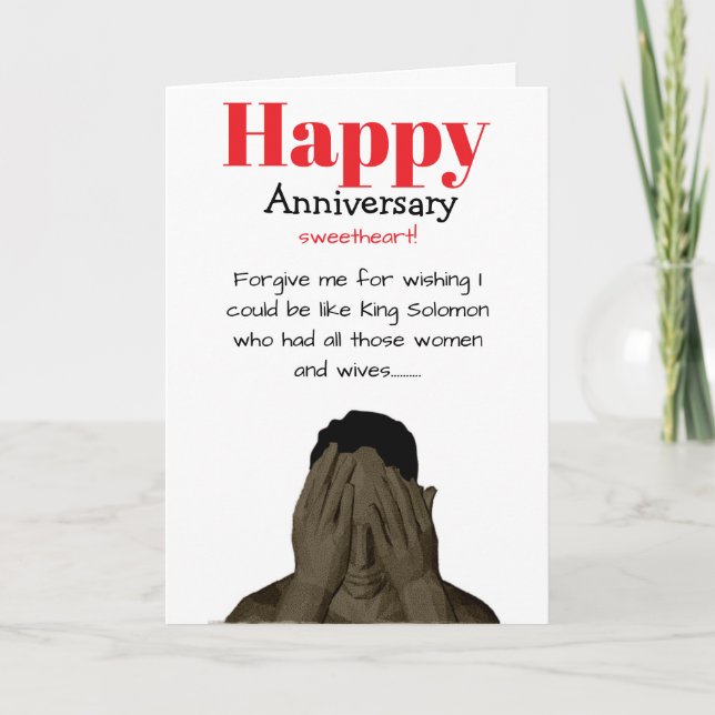 Carte Funny Roi Salomon de l'anniversaire de la Bible (Devant)