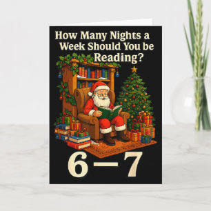 Carte Funny Santa lisant 67 Meme Tee Noël Enseignant