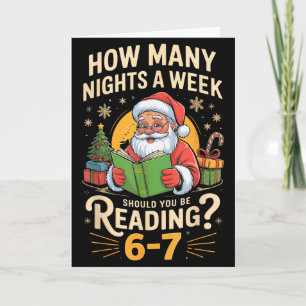 Carte Funny Santa lisant 67 Meme Tee Noël Enseignant