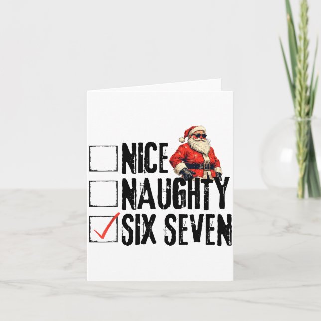 Carte Funny Santa Nice Naughty Six Seven Meme 67 Christm (Devant)